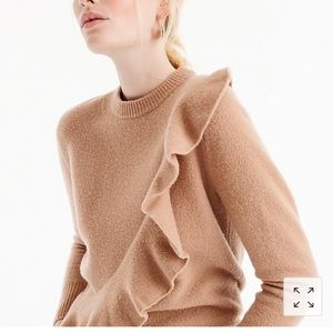 NWT JCrew Ruffle crewneck in boiled wool